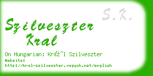 szilveszter kral business card